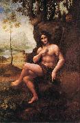 LEONARDO da Vinci St John in the Wilderness oil on canvas